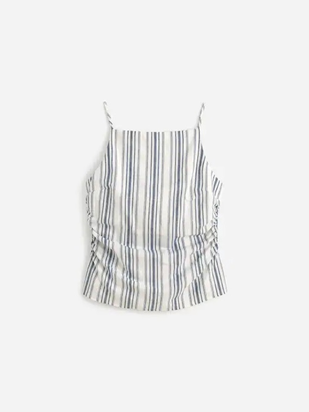 Madewell Ruched Squareneck Tank in Linen-Cotton NWT